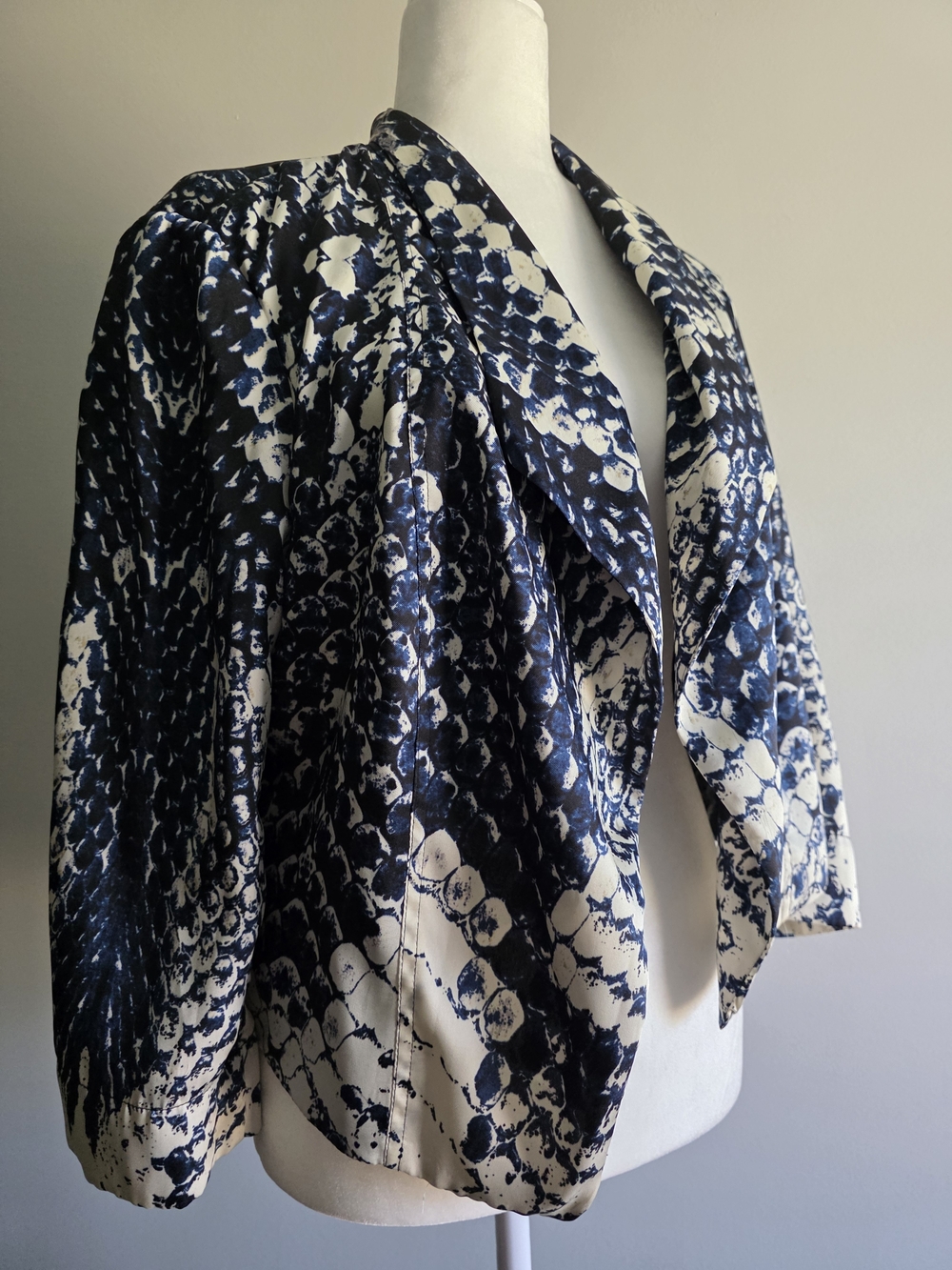 INC International Concepts Black & White Printed Blazer Jacket